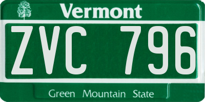 VT license plate ZVC796