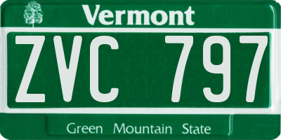 VT license plate ZVC797
