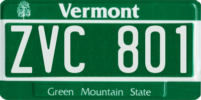 VT license plate ZVC801