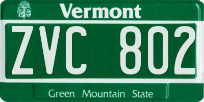VT license plate ZVC802