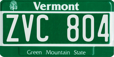 VT license plate ZVC804