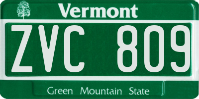 VT license plate ZVC809