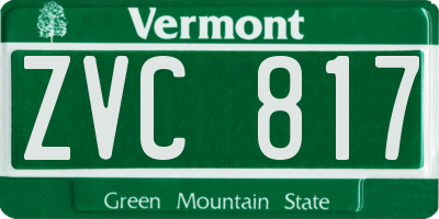 VT license plate ZVC817