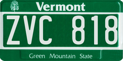 VT license plate ZVC818