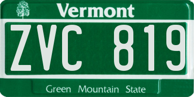 VT license plate ZVC819