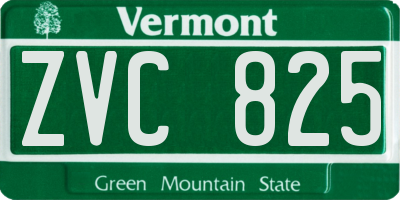 VT license plate ZVC825
