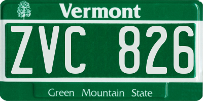 VT license plate ZVC826