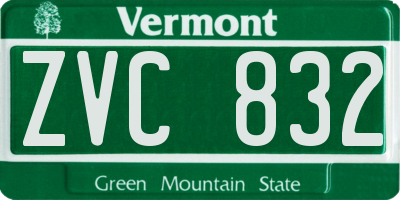 VT license plate ZVC832