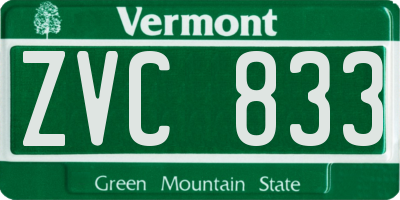 VT license plate ZVC833