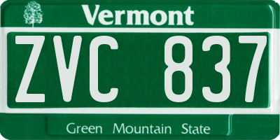 VT license plate ZVC837