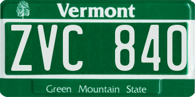 VT license plate ZVC840