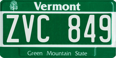 VT license plate ZVC849