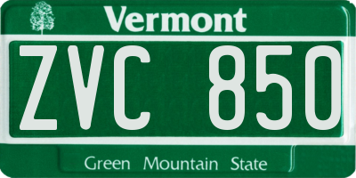 VT license plate ZVC850