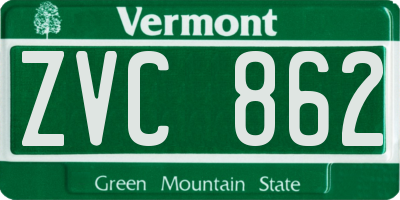 VT license plate ZVC862