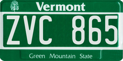 VT license plate ZVC865