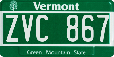 VT license plate ZVC867