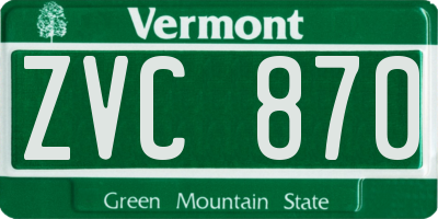 VT license plate ZVC870