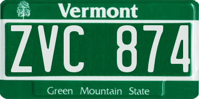 VT license plate ZVC874