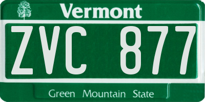 VT license plate ZVC877