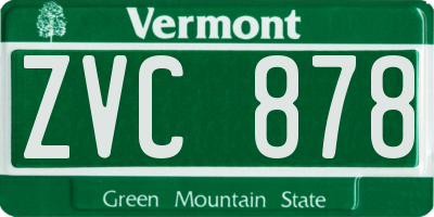 VT license plate ZVC878