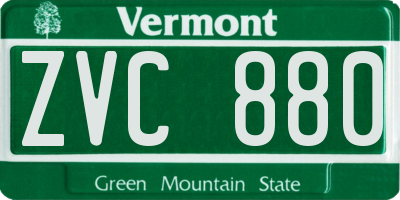 VT license plate ZVC880