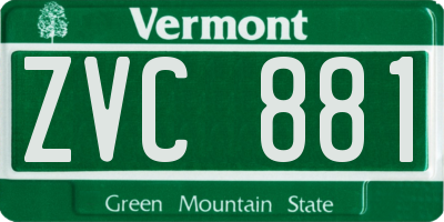 VT license plate ZVC881