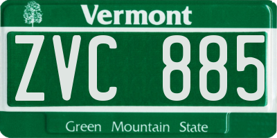 VT license plate ZVC885