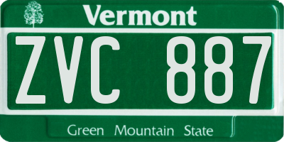 VT license plate ZVC887