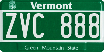 VT license plate ZVC888