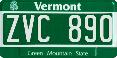 VT license plate ZVC890