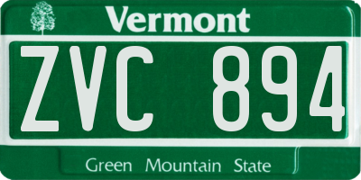 VT license plate ZVC894
