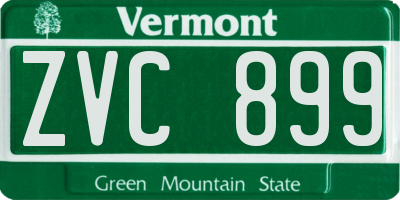VT license plate ZVC899