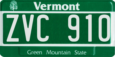 VT license plate ZVC910