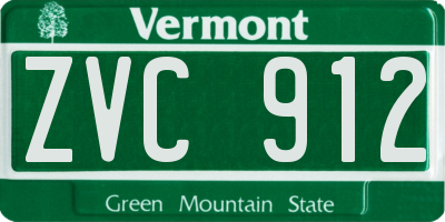 VT license plate ZVC912
