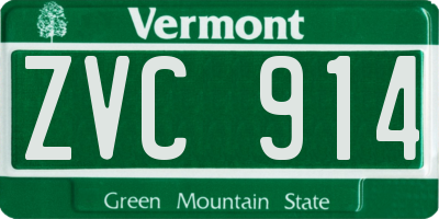 VT license plate ZVC914