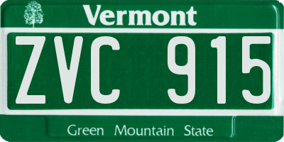 VT license plate ZVC915