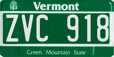 VT license plate ZVC918