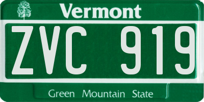 VT license plate ZVC919