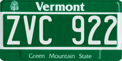 VT license plate ZVC922