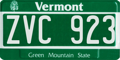 VT license plate ZVC923