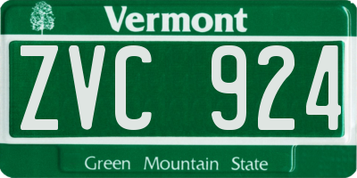 VT license plate ZVC924