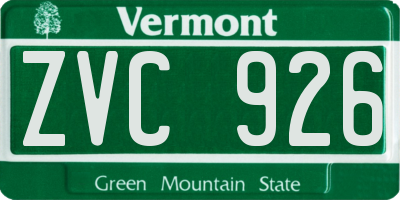 VT license plate ZVC926