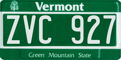 VT license plate ZVC927
