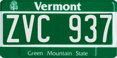 VT license plate ZVC937