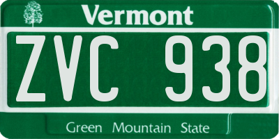 VT license plate ZVC938
