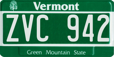 VT license plate ZVC942