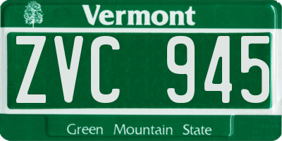VT license plate ZVC945