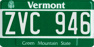 VT license plate ZVC946