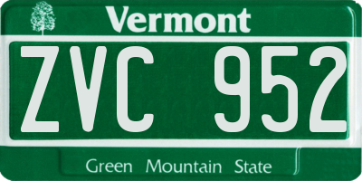VT license plate ZVC952