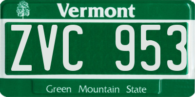 VT license plate ZVC953